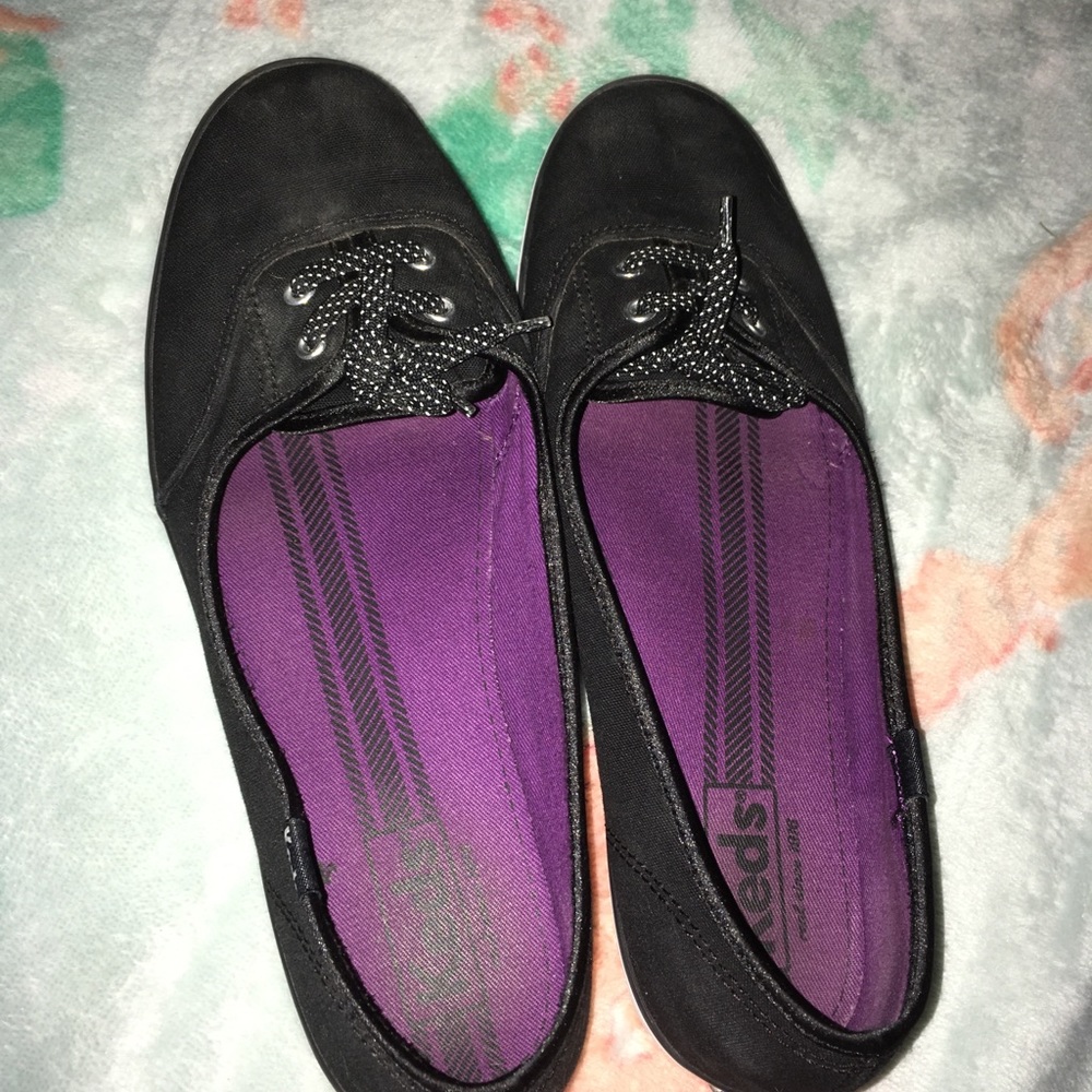 black slip on keds